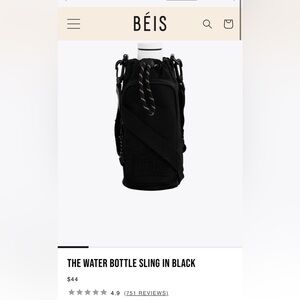 Beis Water Bottle Sling in Black